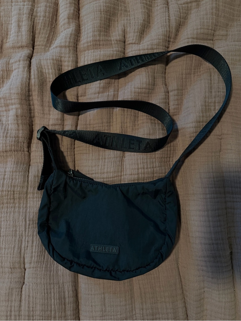 Athleta Black Nylon Crossbody Sling with Branded Strap